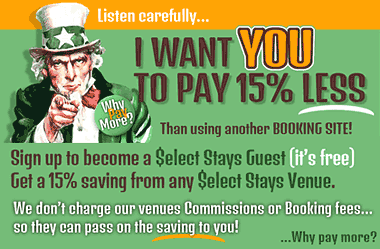 Get a 15% saving from any Select Stays venue Get a 15% saving from any Select Stays venue